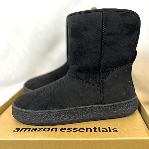 New Amazon Essentials Women's Black Shearling Slip On Boot / Size 8.5 - Picture 2 of 14